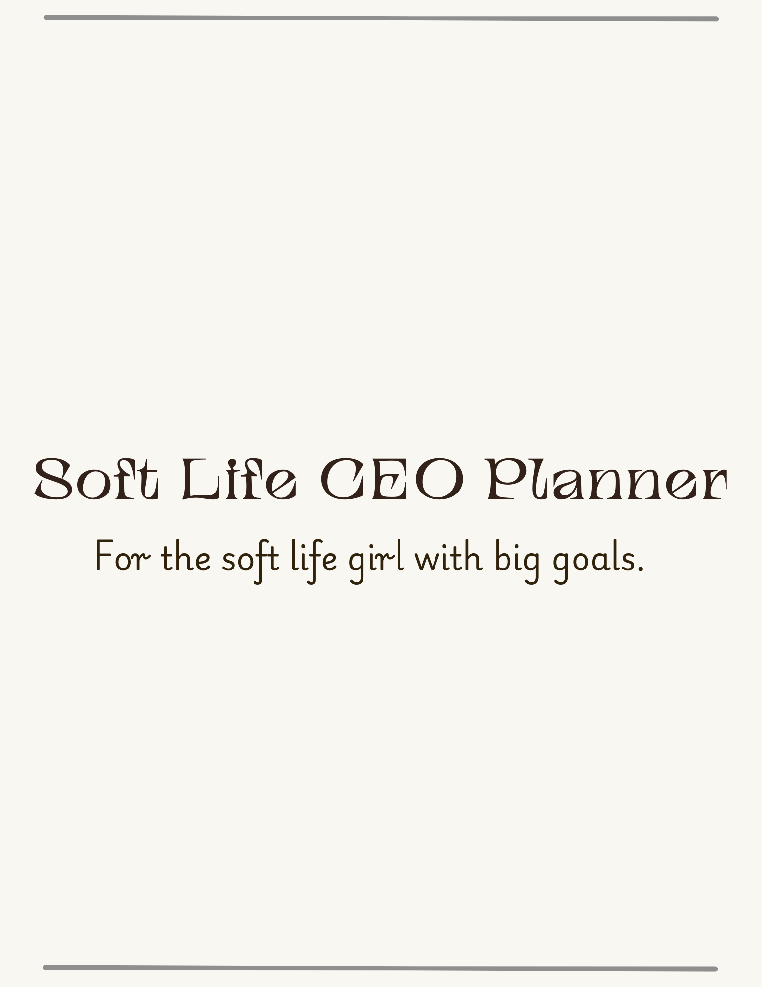 Soft Life CEO Planner